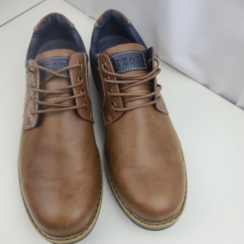 NWT IZOD Size-11½ Men's Cal Oxford Brown Lace Up Casual Shoe - Picture 2 of 4